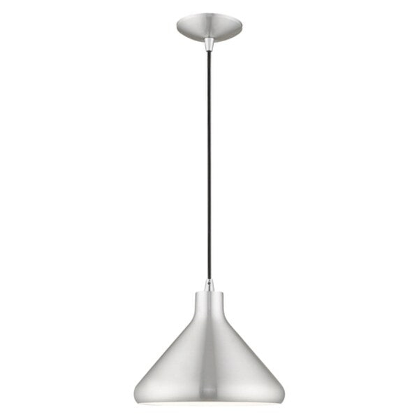 Metal Shade Mini Pendants 1 Light Brushed Aluminum Mini Pendant