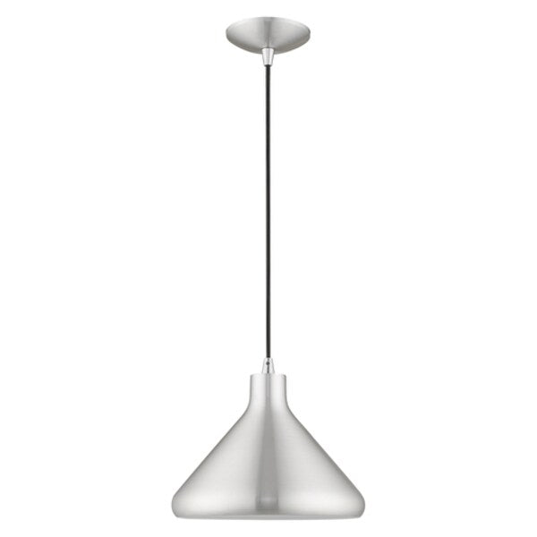 Metal Shade Mini Pendants 1 Light Brushed Aluminum Mini Pendant