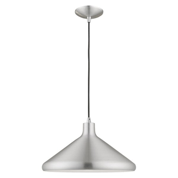 Metal Shade Mini Pendants 1 Light Brushed Aluminum Mini Pendant