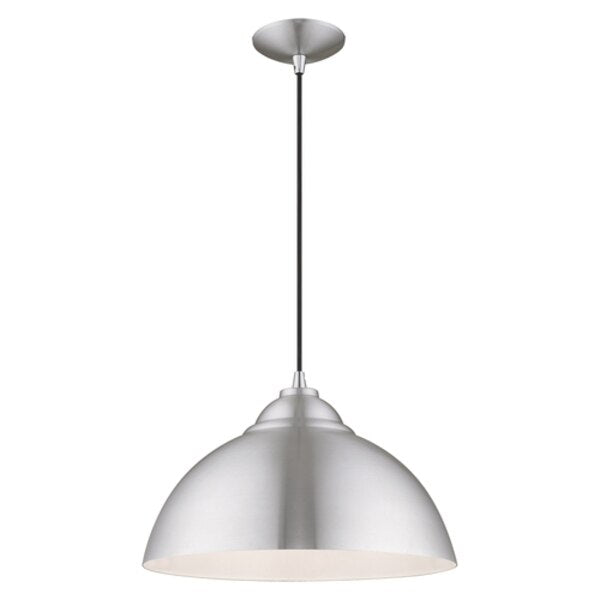 Metal Shade Mini Pendants 1 Light Brushed Aluminum Mini Pendant