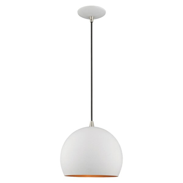 Metal Shade Mini Pendants 1 Light White Mini Pendant