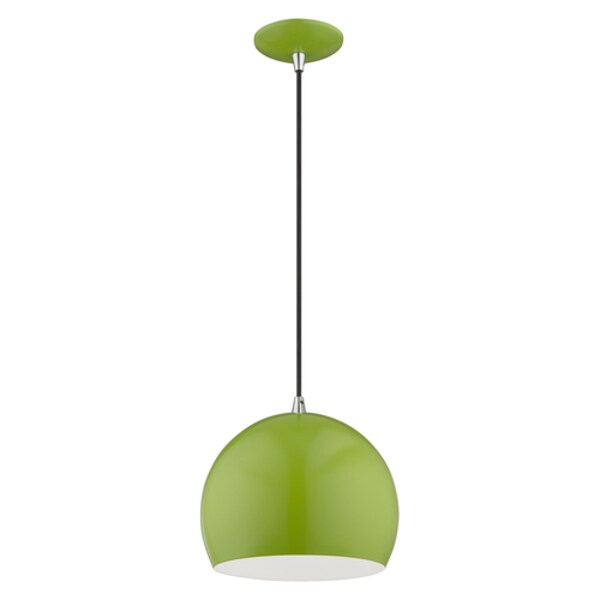 Metal Shade Mini Pendants 1 Light Shiny Apple Green Mini Pendant