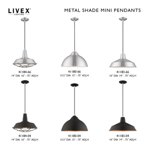 Metal Shade Mini Pendants 1 Light Black