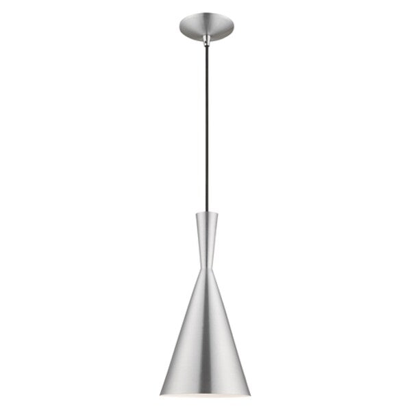 Metal Shade Mini Pendants 1 Light Brushed Aluminum Mini Pendant