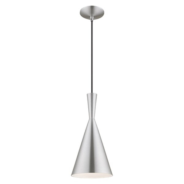 Metal Shade Mini Pendants 1 Light Brushed Aluminum Mini Pendant