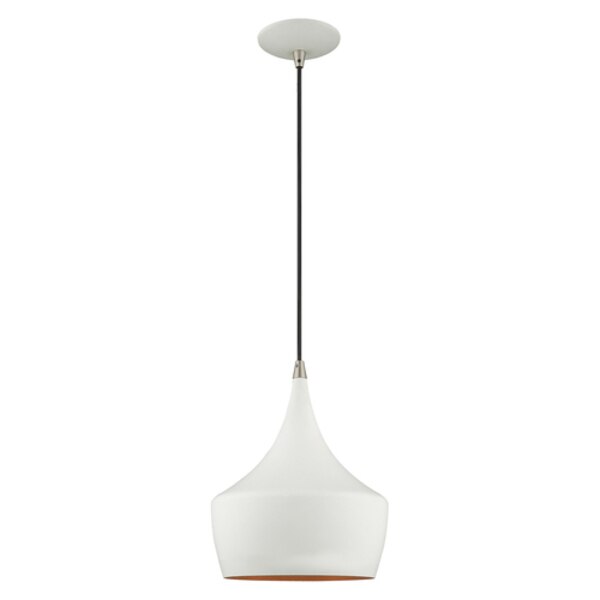 Metal Shade Mini Pendants 1 Light White Mini Pendant