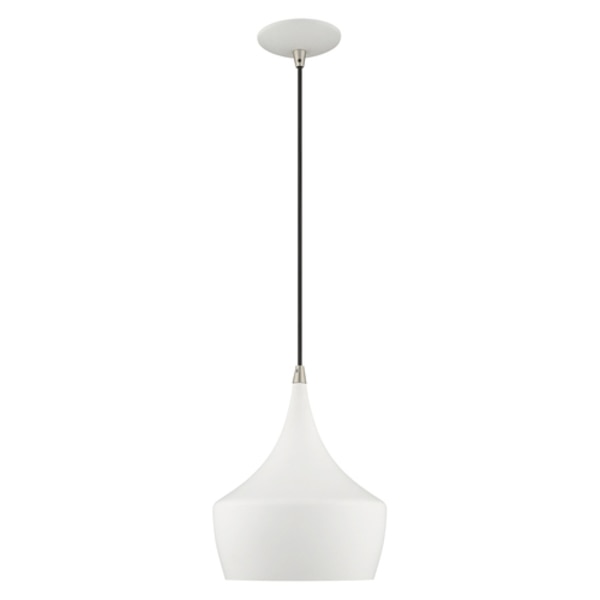 Metal Shade Mini Pendants 1 Light White Mini Pendant
