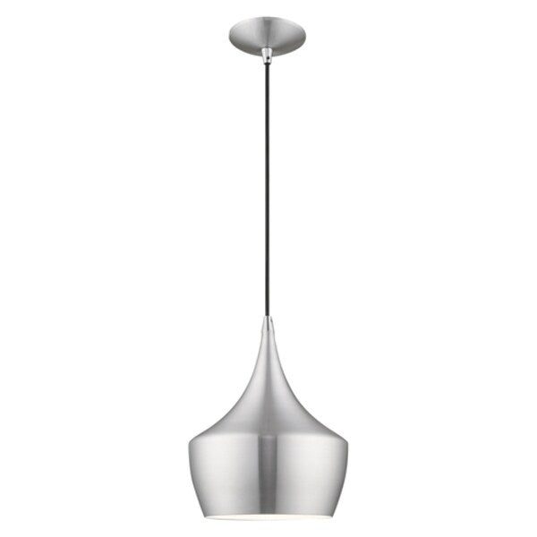 Metal Shade Mini Pendants 1 Light Brushed Aluminum Mini Pendant