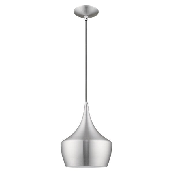 Metal Shade Mini Pendants 1 Light Brushed Aluminum Mini Pendant
