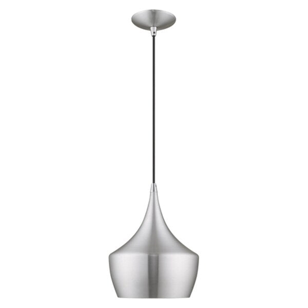 Metal Shade Mini Pendants 1 Light Brushed Aluminum Mini Pendant