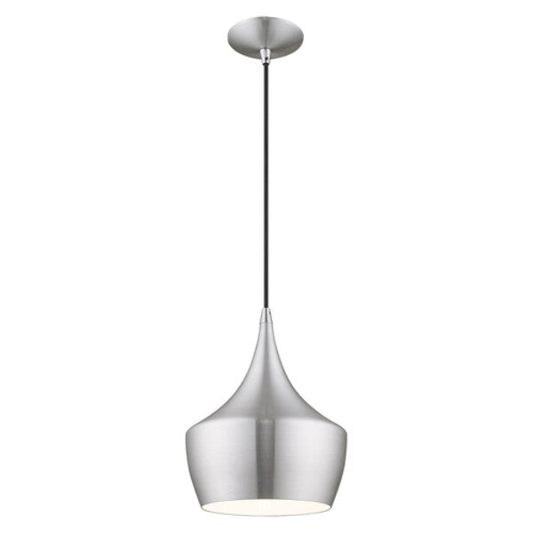 Metal Shade Mini Pendants 1 Light Brushed Aluminum Mini Pendant