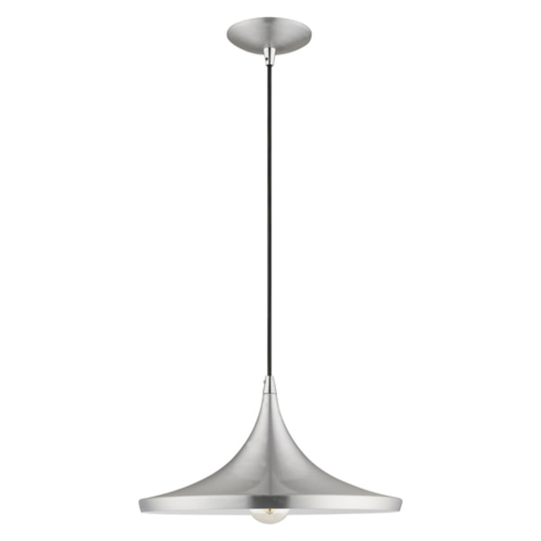 Metal Shade Mini Pendants 1 Light Brushed Aluminum Mini Pendant
