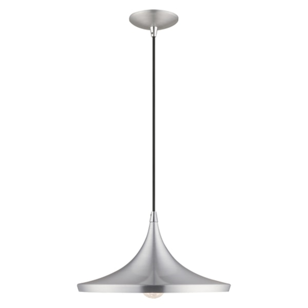 Metal Shade Mini Pendants 1 Light Brushed Aluminum Mini Pendant