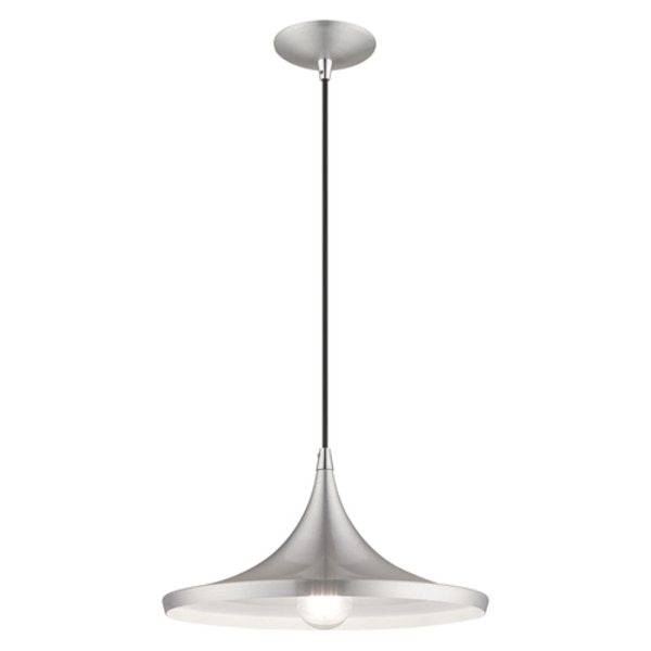 Metal Shade Mini Pendants 1 Light Brushed Aluminum Mini Pendant