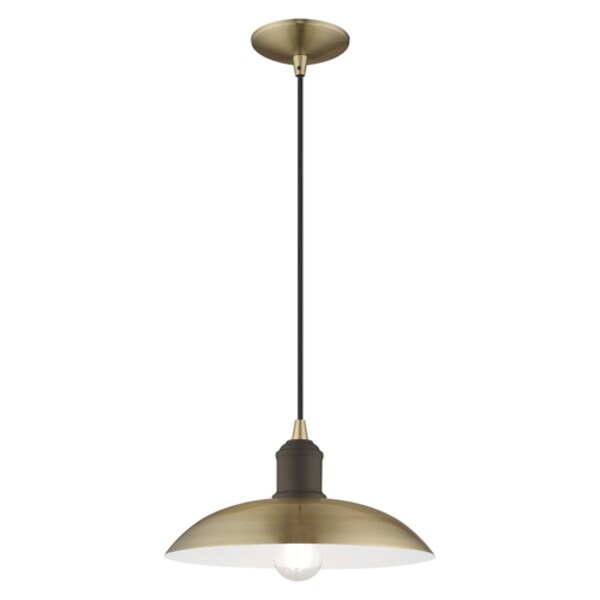 Metal Shade Mini Pendants 1 Light Antique Brass Mini Pendant
