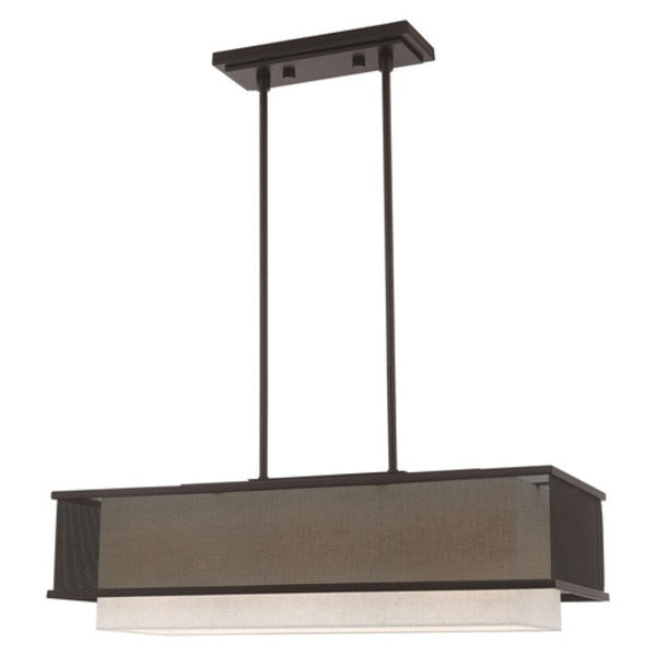 Braddock 3 Light Bronze Linear Chandelie