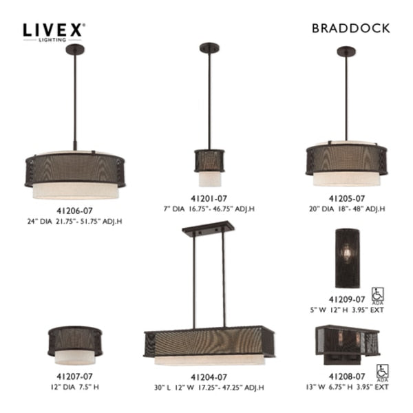 Braddock 1 Light Bronze ADA Wall Sconce