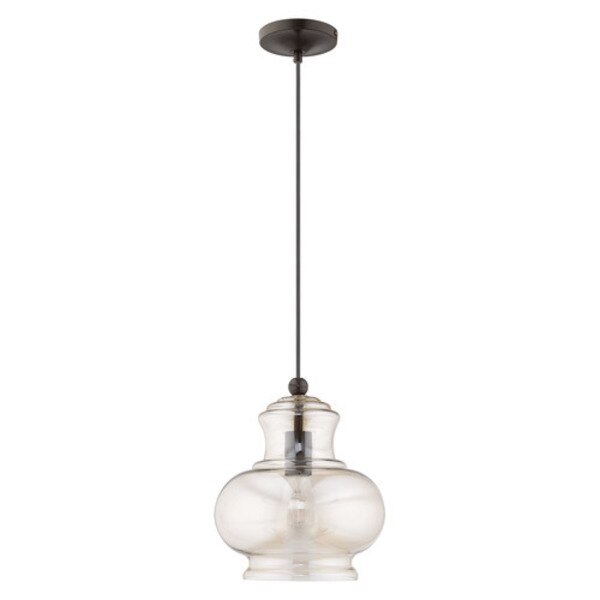 Art Glass Mini Pendants 1 Light English Bronze Mini Pendant
