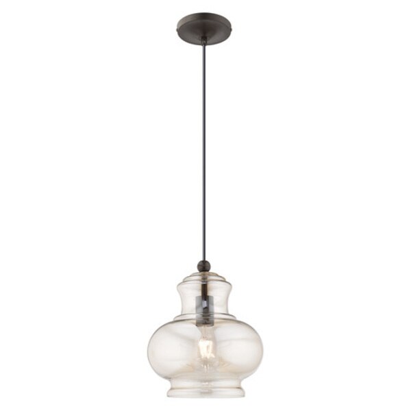 Art Glass Mini Pendants 1 Light English Bronze Mini Pendant