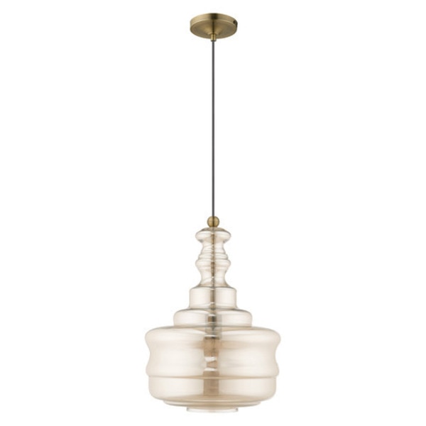 Art Glass Mini Pendants 1 Light Antique Brass Mini Pendant