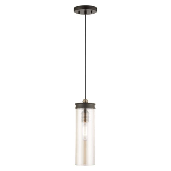 Art Glass Mini Pendants 1 Light Bronze Mini Pendant