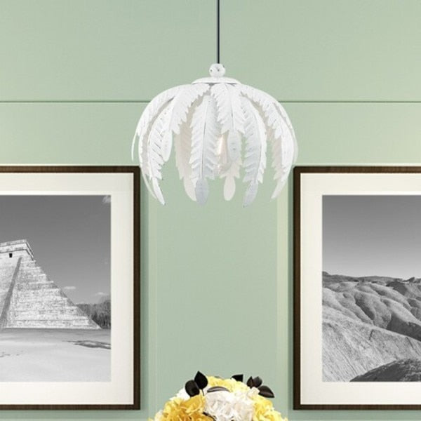 Acanthus 1 Light Antique White Mini Pend