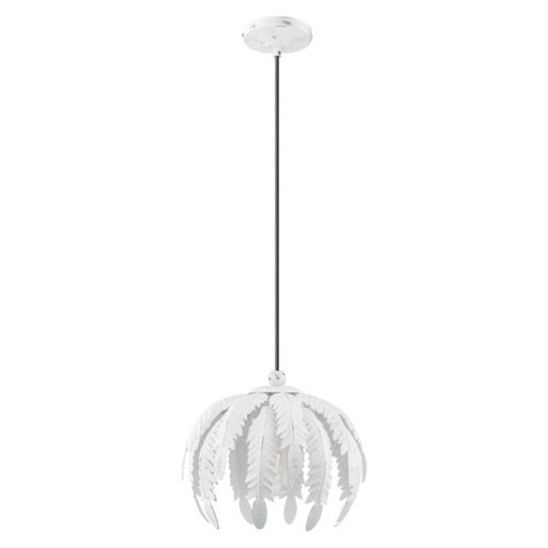 Acanthus 1 Light Antique White Mini Pend