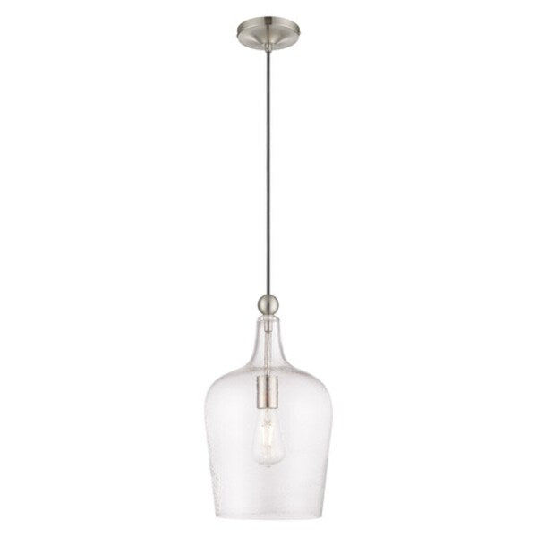 Art Glass Mini Pendants 1 Light Brushed Nickel Mini Pendant