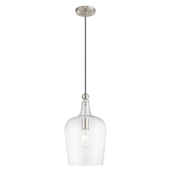 Art Glass Mini Pendants 1 Light Brushed Nickel Mini Pendant