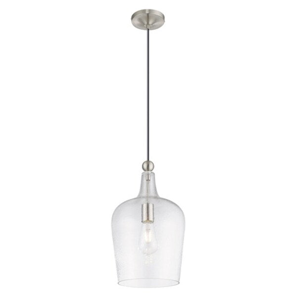Art Glass Mini Pendants 1 Light Brushed Nickel Mini Pendant