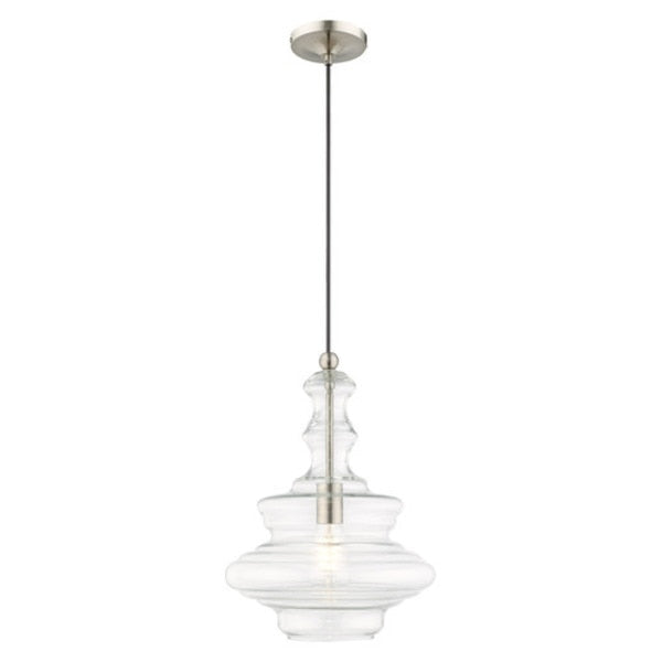 Art Glass Mini Pendants 1 Light Brushed Nickel Mini Pendant