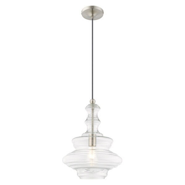 Art Glass Mini Pendants 1 Light Brushed Nickel Mini Pendant