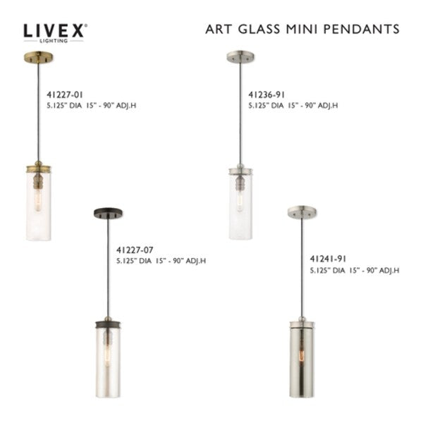 Art Glass Mini Pendants 1 Light Brushed