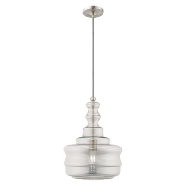 Art Glass Mini Pendants 1 Light Brushed Nickel Mini Pendant