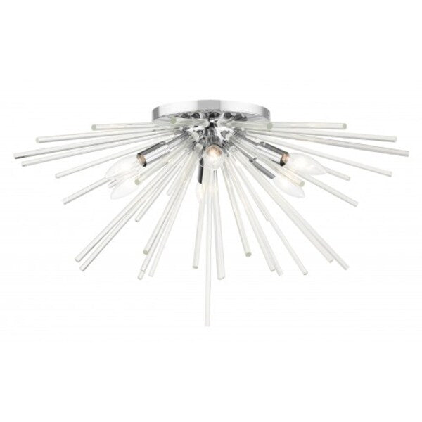 Polished Chrome Flush Mount, 6 Light