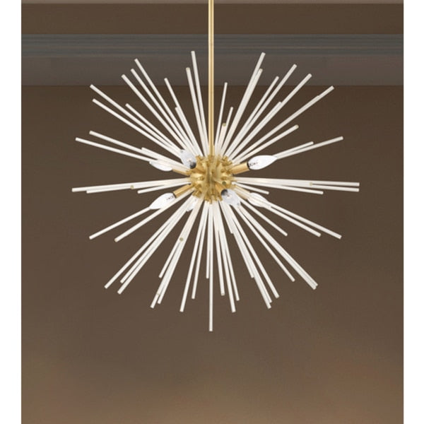 Utopia 8 Light Satin Brass Pendant Chandelier