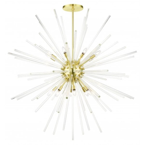 Satin BrassFoyer Pendant Chandelier, 16 L