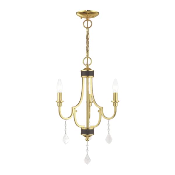 Glendale 3 Light Polished Brass Mini Chandelier
