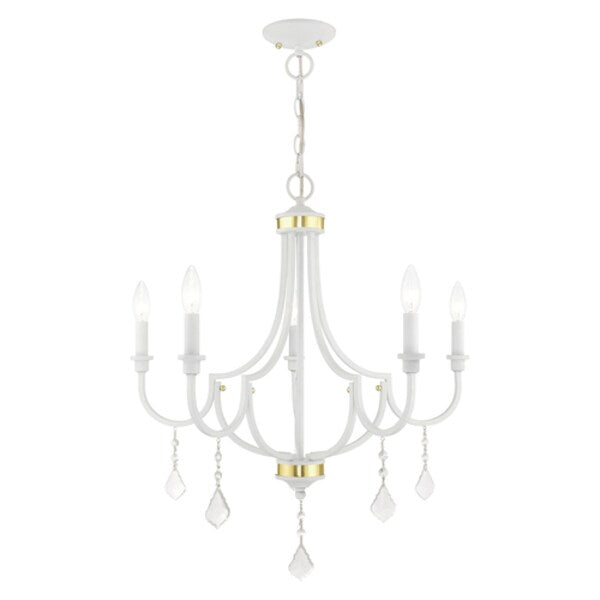 Glendale 5 Light White Chandelier