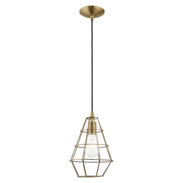 Geometric Shade Mini Pendants 1 Light Antique Brass Mini Pendant
