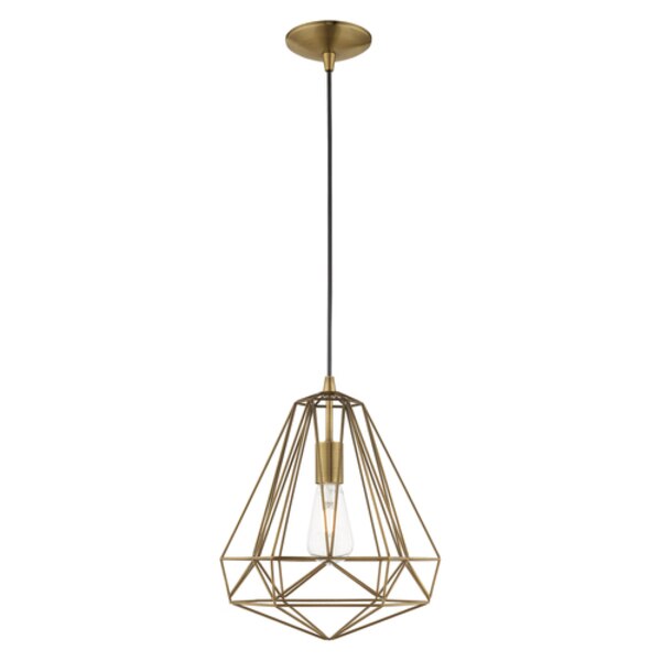 Geometric Shade Mini Pendants 1 Light Antique Brass Mini Pendant