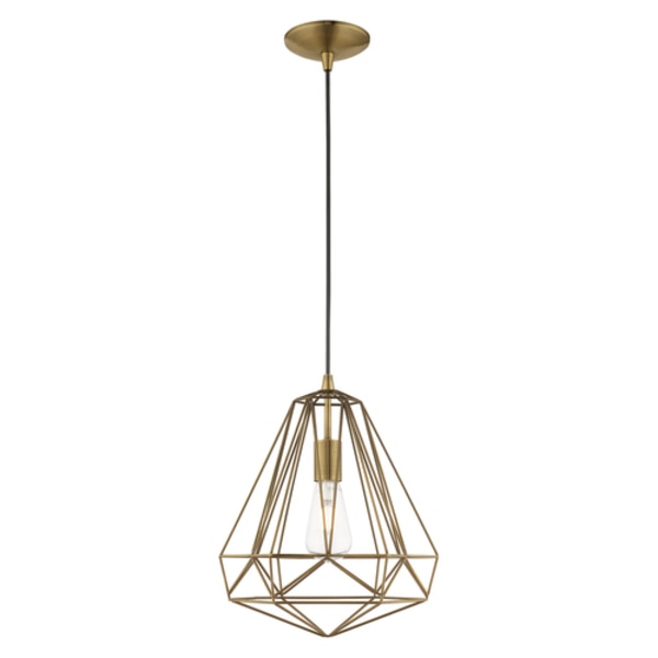 Geometric Shade Mini Pendants 1 Light Antique Brass Mini Pendant