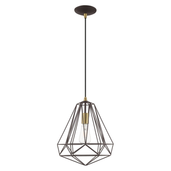 Geometric Shade Mini Pendants 1 Light Bronze Mini Pendant
