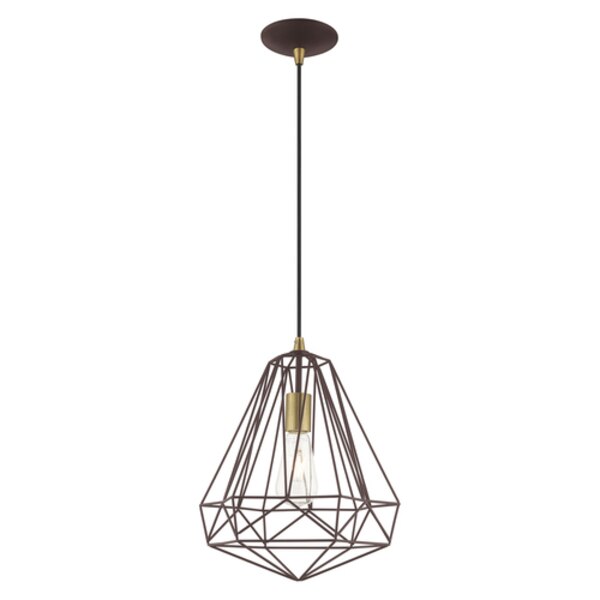 Geometric Shade Mini Pendants 1 Light Bronze Mini Pendant