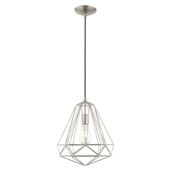 Geometric Shade Mini Pendants 1 Light Brushed Nickel Mini Pendant