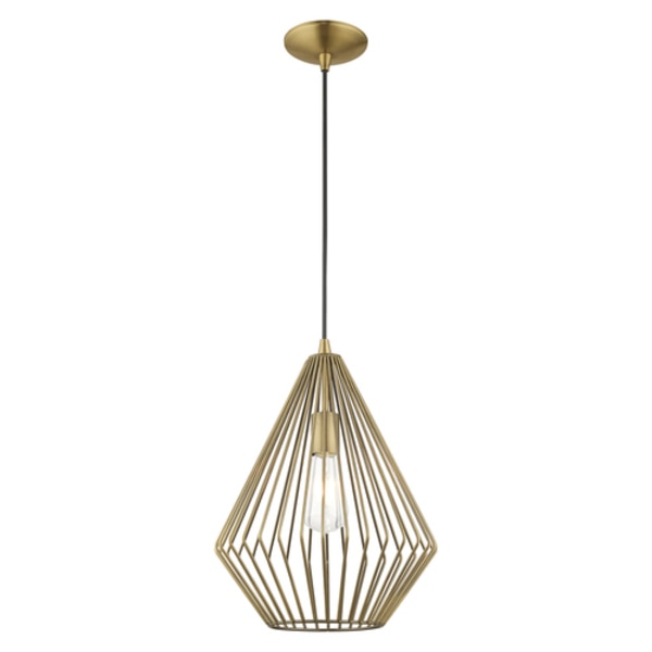 Geometric Shade Mini Pendants 1 Light Antique Brass Mini Pendant