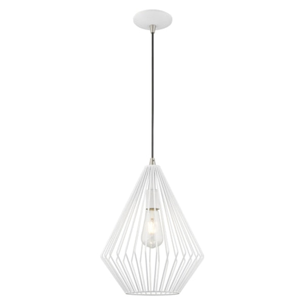 Geometric Shade Mini Pendants 1 Light White Mini Pendant