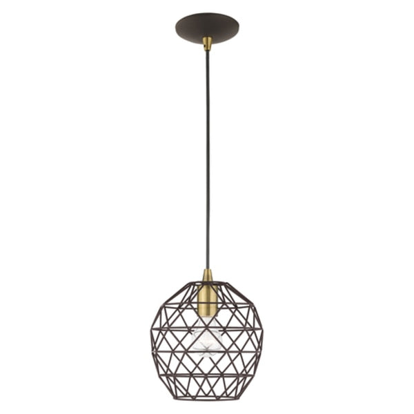 Geometric Shade Mini Pendants 1 Light Bronze Mini Pendant