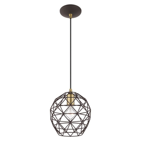 Geometric Shade Mini Pendants 1 Light Bronze Mini Pendant