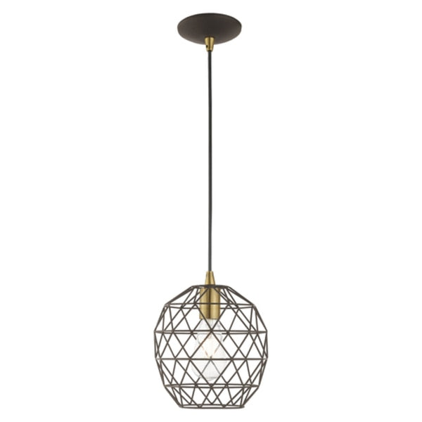 Geometric Shade Mini Pendants 1 Light Bronze Mini Pendant